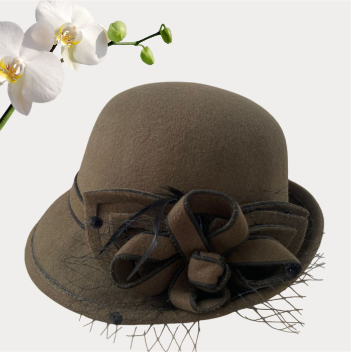 Palarie dama fetru Elegance-palarie neagra, reglabila [3]