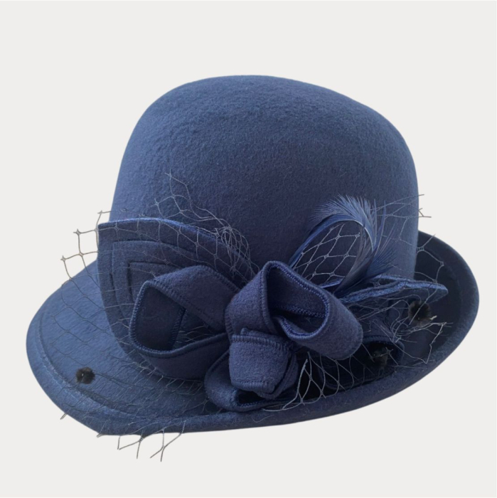 Palarie dama fetru Elegance-palarie neagra, reglabila [4]