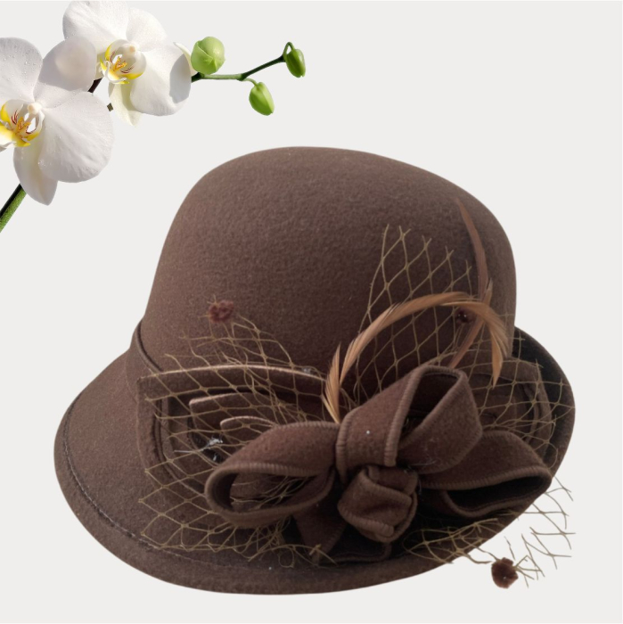 Palarie dama fetru Elegance-palarie neagra, reglabila [3]