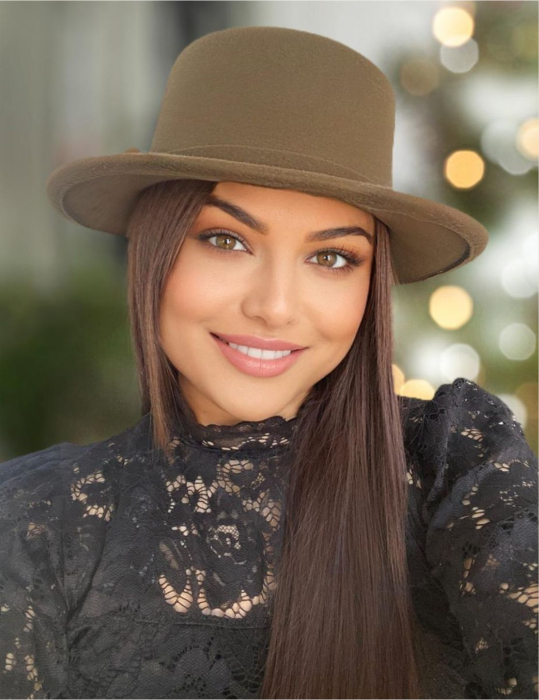 Palarie dama cu boruri rotunde MISS CASTILLIA (KAKI) - marime unica, reglabila [1]