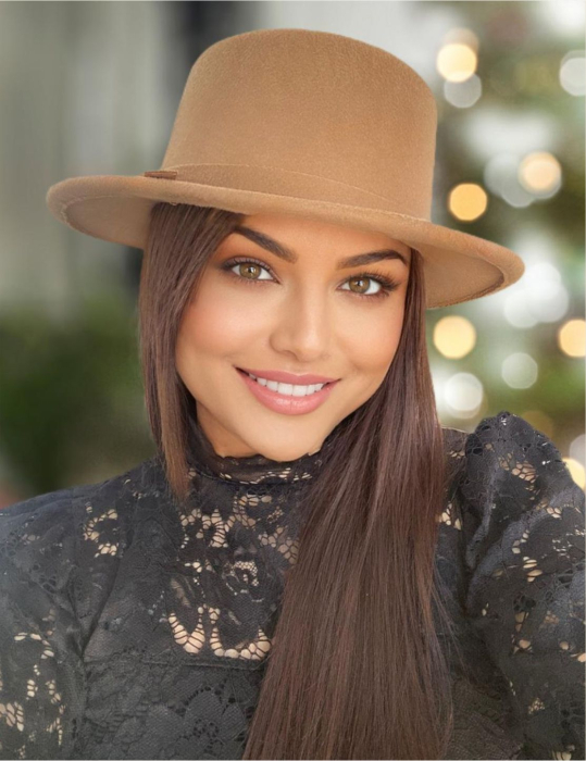 Palarie dama cu boruri rotunde MISS CASTILLIA (MARO cappuccino) - marime unica, reglabila [1]