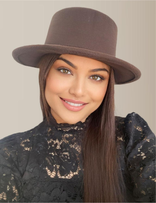 Palarie dama cu boruri rotunde MISS CASTILLIA (MARO mahon) - marime unica, reglabila [2]