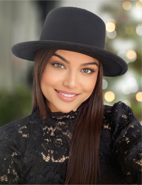 Palarie dama cu boruri rotunde MISS CASTILLIA (NEGRU) - marime unica, reglabila [1]