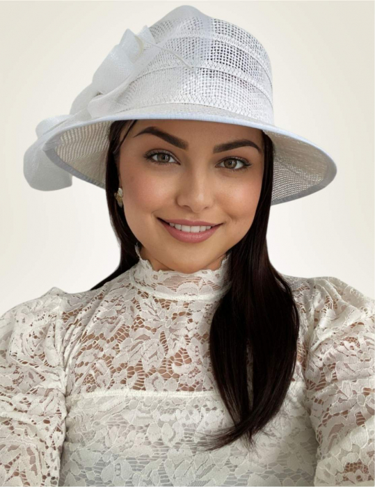 Palarie de soare de lux Coralia Lux  (ALB) - marime unica, reglabila [2]