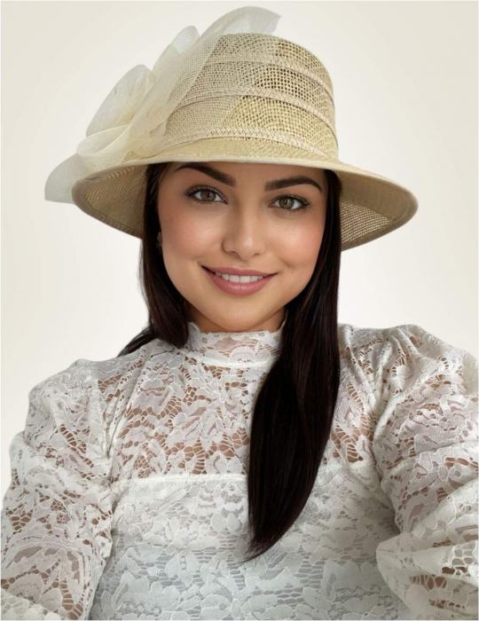 Palarie de soare de lux Coralia Lux  (CREM) - marime unica, reglabila [2]