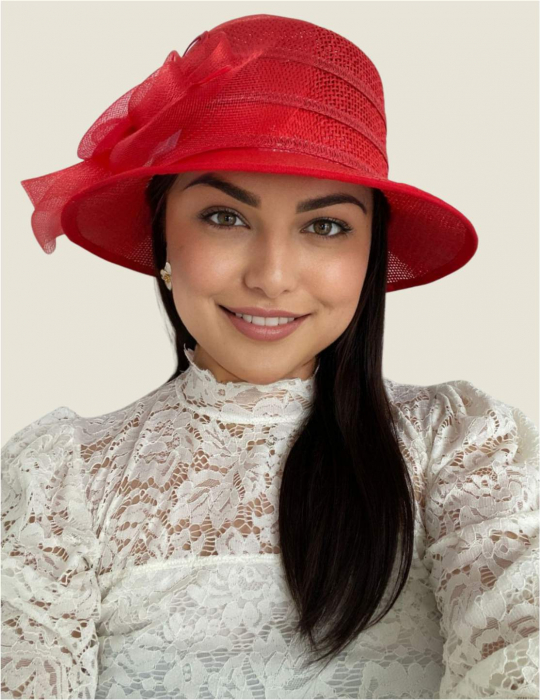 Palarie de soare de lux Coralia Lux  (ROSU) - marime unica, reglabila [2]