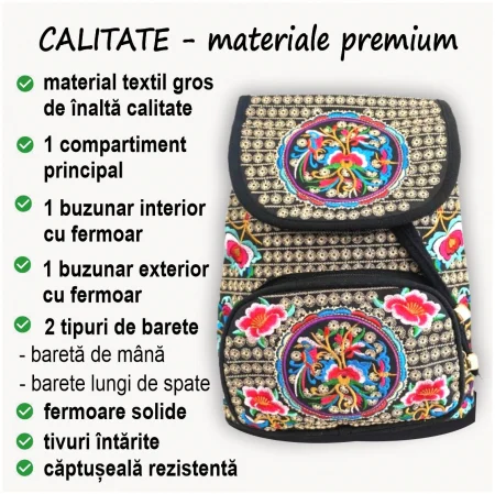 Rucsac  elegant de dama - Fantezie - Rosu [5]