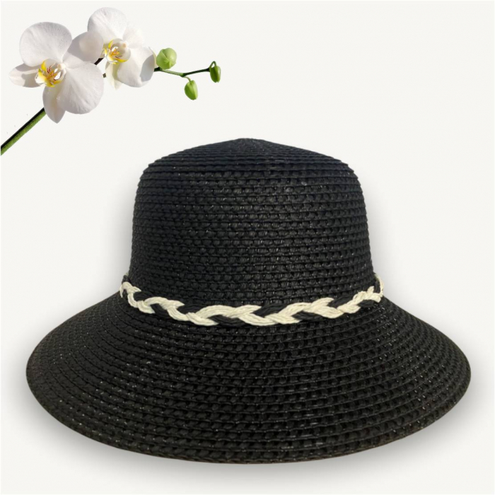 Palarie de soare de lux cu boruri rotunde medii SIDONIA LUX (NEGRU) - marime unica, reglabila [4]