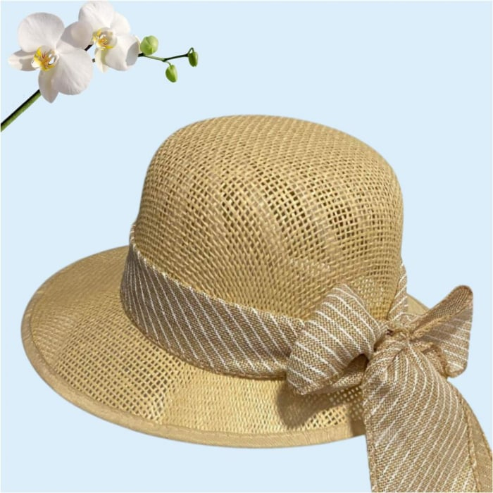 Palarie de soare de lux cu boruri tip sepcuta COCHETTE LUX (CREM inchis) - marime unica, reglabila [4]