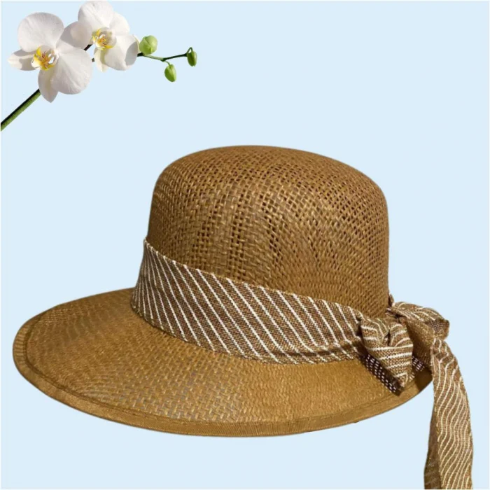 Palarie de soare de lux cu boruri tip sepcuta COCHETTE LUX (MARO aramiu) - marime unica, reglabila [4]