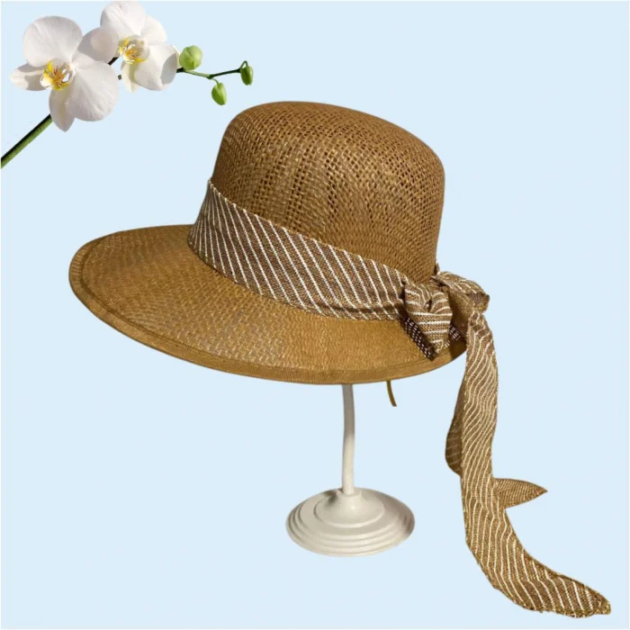 Palarie de soare de lux cu boruri tip sepcuta COCHETTE LUX (MARO aramiu) - marime unica, reglabila [3]