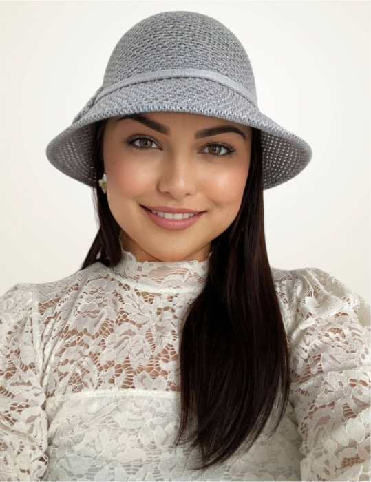 Palarie de soare de lux cu boruri tip sepcuta VICTORIA LUX (GRI) - marime unica, reglabila [2]