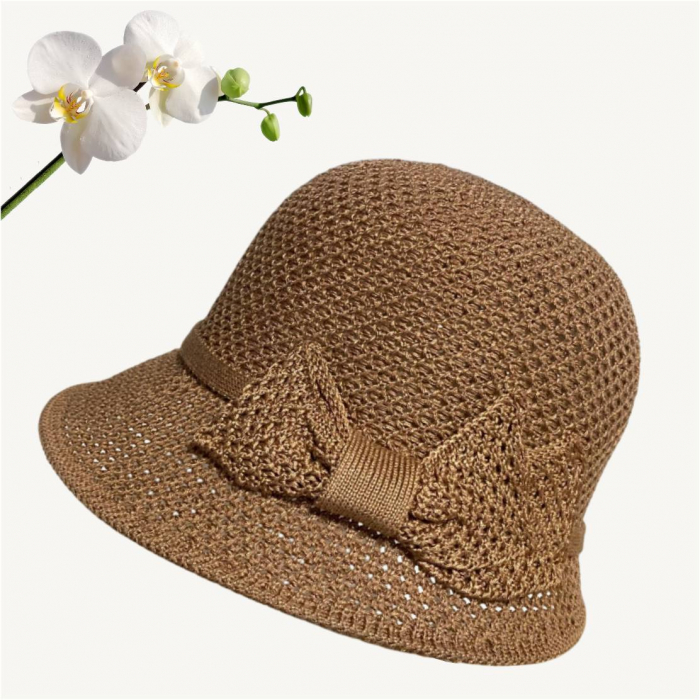 Palarie de soare de lux cu boruri tip sepcuta VICTORIA LUX (MARO) - marime unica, reglabila [3]