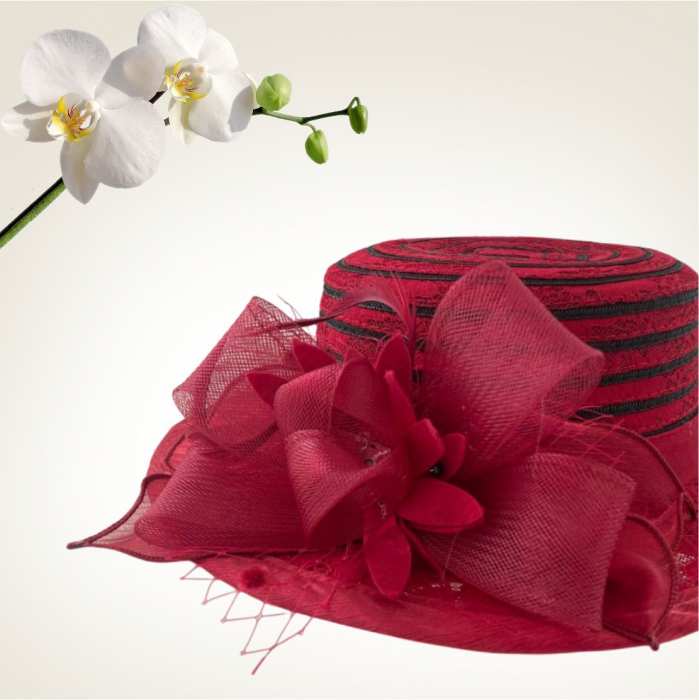 Palarie de soare de lux din organza Sofia Lux  (GRENA) - marime unica, reglabila [4]