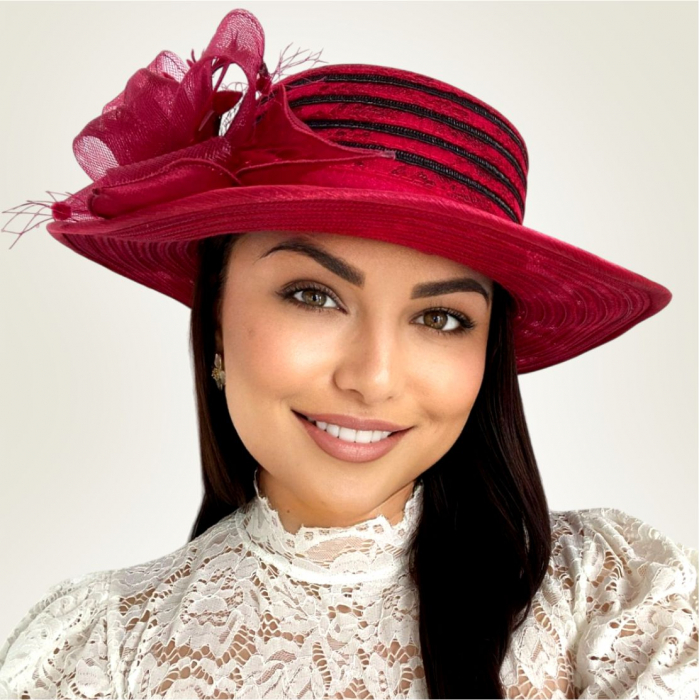 Palarie de soare de lux din organza Sofia Lux  (GRENA) - marime unica, reglabila [2]