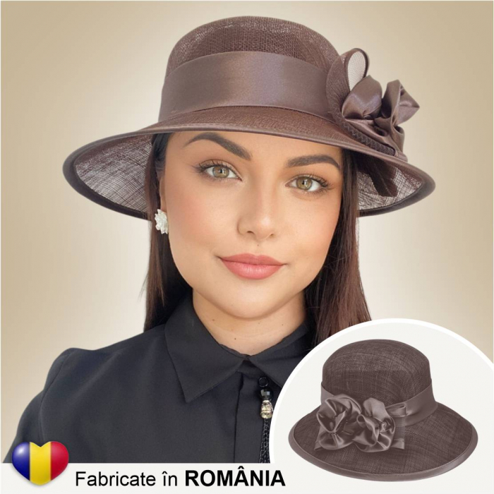 Palarii dama boruri mari LADY ROSE-palarie maro, reglabila [3]