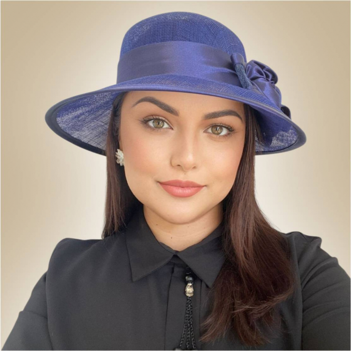 Palarii dama boruri mari LADY ROSE-palarie albastru, reglabila [3]