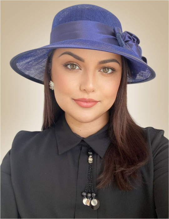 Palarii dama boruri mari LADY ROSE-palarie albastru, reglabila [2]