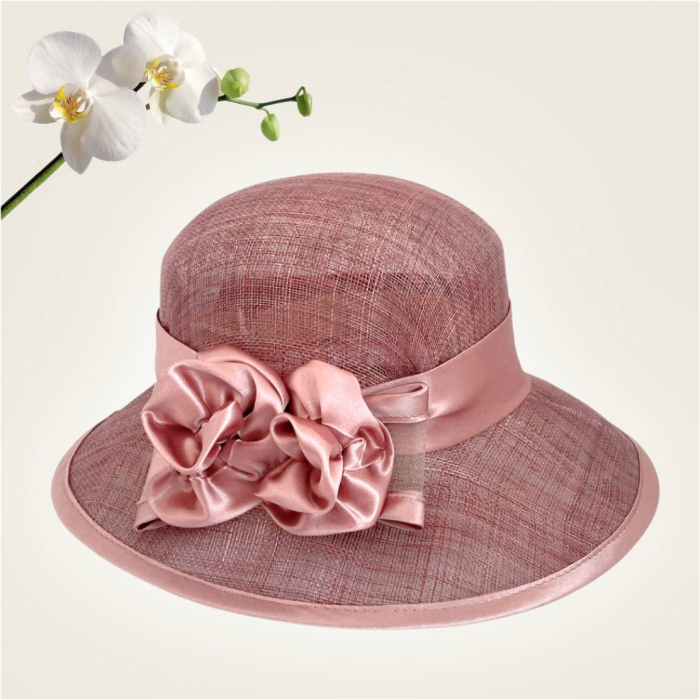 Palarii dama boruri mari LADY ROSE-palarie roz pudra, reglabila [4]