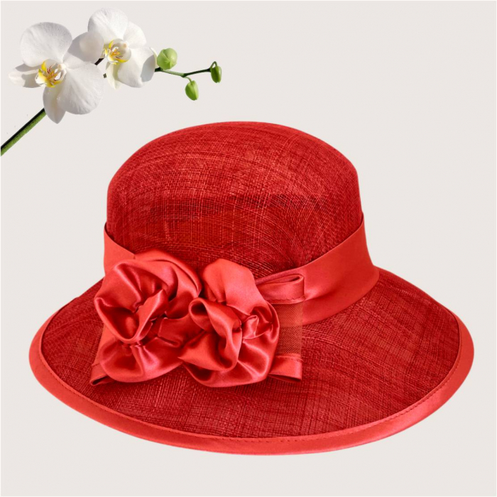 Palarii dama boruri mari LADY ROSE-palarie rosu, reglabila [4]