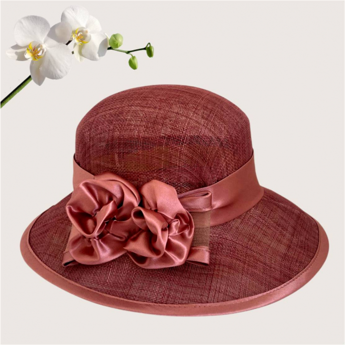 Palarii dama boruri mari LADY ROSE-palarie grena, reglabila [4]