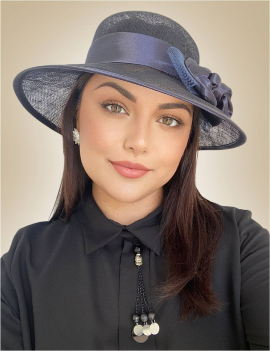 Palarii dama boruri mari LADY ROSE-palarie bleumarin, reglabila [2]