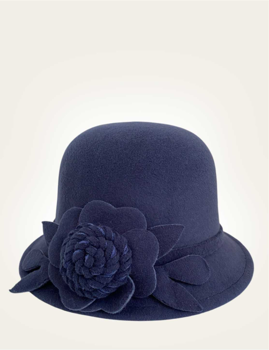 Palarie dama fetru Rose-palarie bleumarin, palarie reglabila [3]