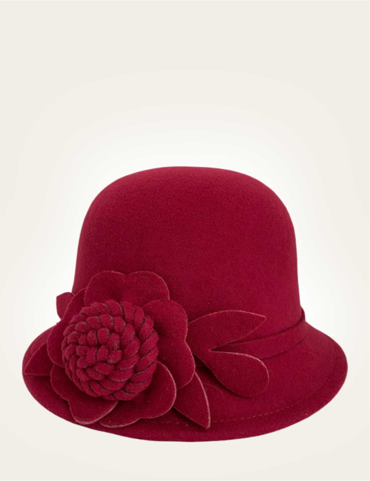 Palarie dama fetru Rose-palarie grena, palarie reglabila [4]