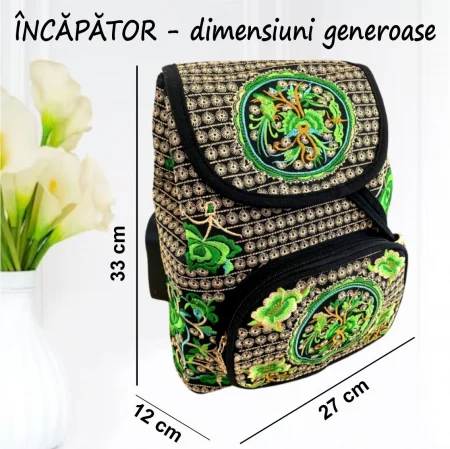 Rucsac  elegant de dama - Fantezie - Verde [4]