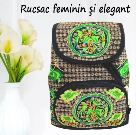 Rucsac  elegant de dama - Fantezie - Verde [2]