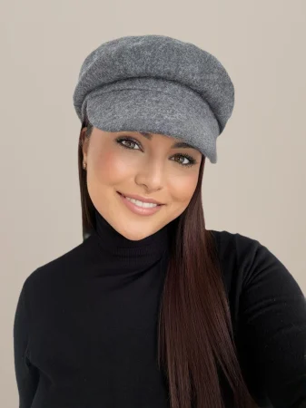 Sapca eleganta din stofa cu lana GLORIA CHIC (GRI perlat) - marime UNICA, reglabila [2]