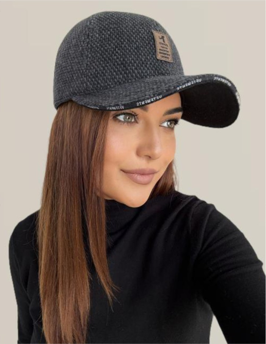 Sapca eleganta Nadia Sport (NEGRU pepit) - marime unica, reglabila [3]