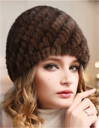 CACIULI BLANA - Caciula din blana de NURCA - Mira Lux (MARO) - marime universala