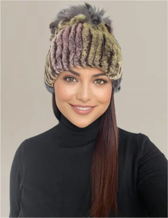 Caciula cu blana de ȘINȘILA - Royal Lux (MULTICOLOR) - marime universala [4]