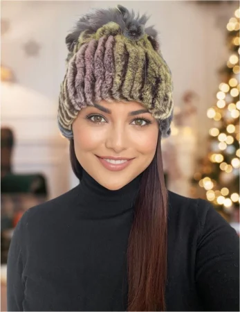 Caciula cu blana de ȘINȘILA - Royal Lux (MULTICOLOR) - marime universala [1]