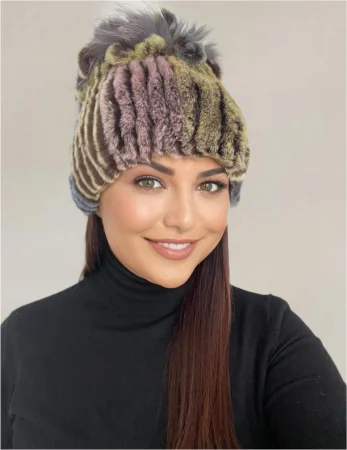 Caciula cu blana de ȘINȘILA - Royal Lux (MULTICOLOR) - marime universala [3]