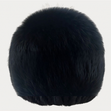 Caciula din blana naturala de vulpe Lady Lux (NEGRU) - marime universala [5]
