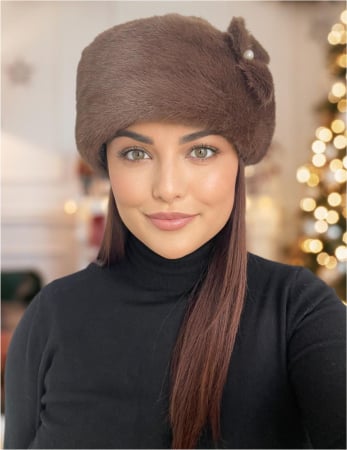 Caciula eleganta din blana LADY LUX (MARO) - marime UNICA, REGLABILA [1]