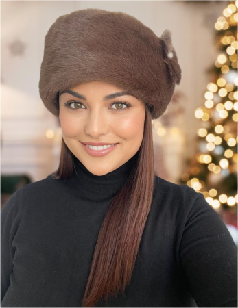 CACIULI BLANA - Caciula eleganta din blana LADY LUX (MARO) - marime UNICA, REGLABILA