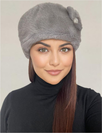 Caciula eleganta din blana LADY LUX (GRI) - marime UNICA, REGLABILA [1]