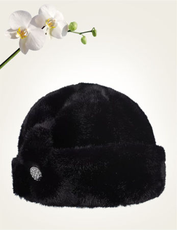 Caciula eleganta din blana LADY LUX (NEGRU) - marime UNICA, REGLABILA [3]