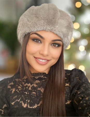 Caciula eleganta si calduroasa de blana JULIETTE (GRI deschis) - marime universala, reglabila [1]