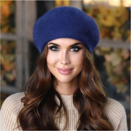 Caciulita eleganta din lana de Angora (BLEUMARIN) - marime UNIVERSALA [2]