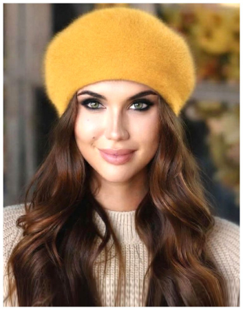 Caciulita eleganta din lana de Angora (GALBEN) - marime UNIVERSALA [1]