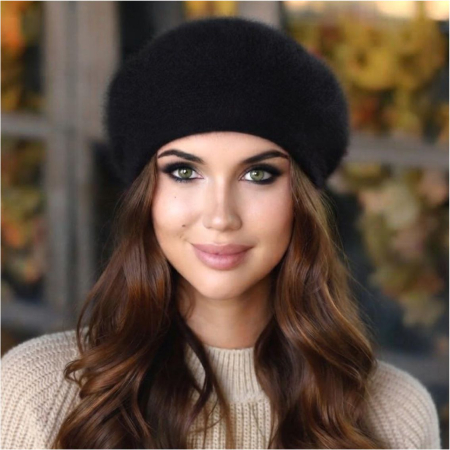 Caciulita eleganta din lana de Angora (NEGRU) - marime UNIVERSALA [1]