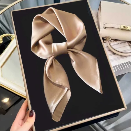 TOCI CONTESA - Esarfa eleganta de dama din matase, 60*60 cm, MARO cappuccino