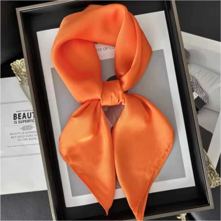 TOCI CONTESA - Esarfa eleganta de dama din matase, 60*60 cm, CARAMIZIU