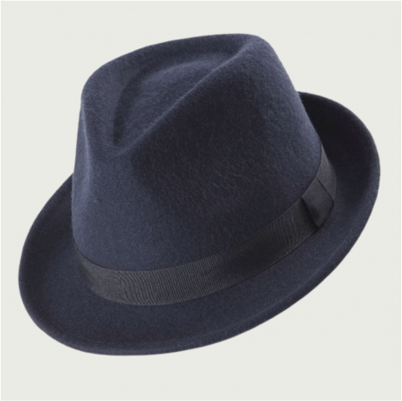 Palarie barbati din fetru lux Mister Fedora Lux (BLEUMARIN) [3]