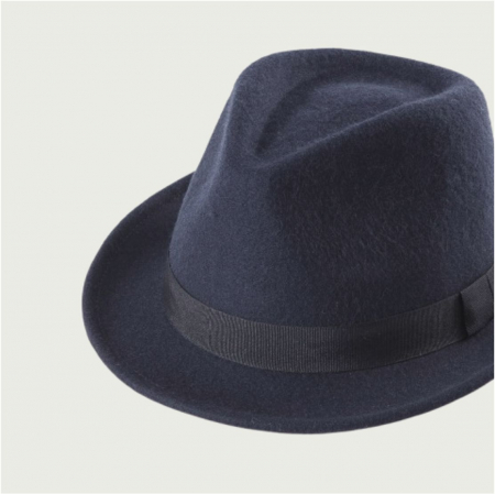 Palarie barbati din fetru lux Mister Fedora Lux (BLEUMARIN) [4]