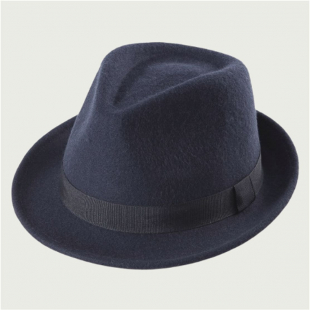 Palarie barbati din fetru lux Mister Fedora Lux (BLEUMARIN) [2]